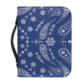 Blue Paisley Bandana Print Leather Bible Cover