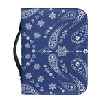 Blue Paisley Bandana Print Leather Bible Cover