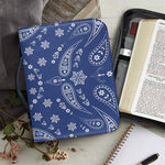 Blue Paisley Bandana Print Leather Bible Cover