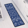 Blue Paisley Bandana Print Long Kitchen Mat
