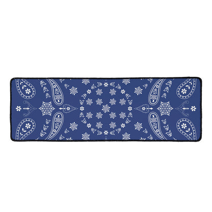Blue Paisley Bandana Print Long Kitchen Mat