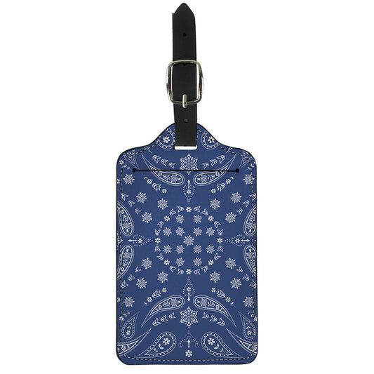 Blue Paisley Bandana Print Luggage Tag