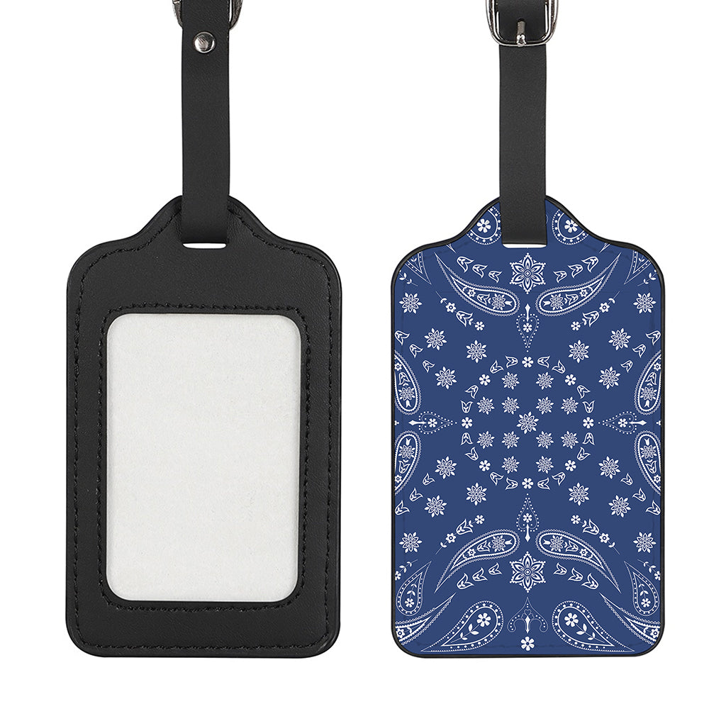 Blue Paisley Bandana Print Luggage Tag