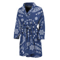 Blue Paisley Bandana Print Men's Bathrobe