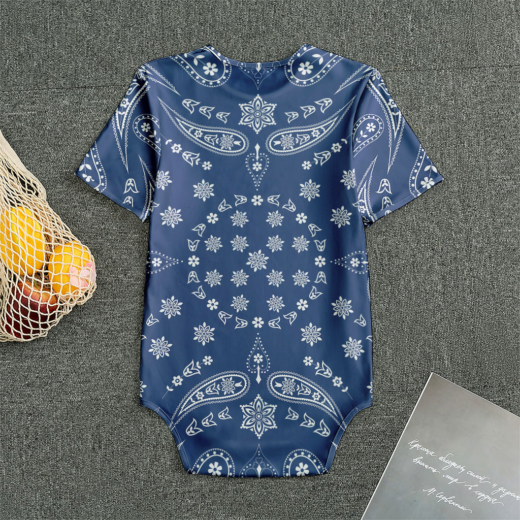 Blue Paisley Bandana Print Men's Bodysuit