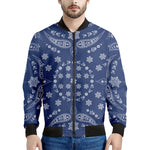 Blue Paisley Bandana Print Men's Bomber Jacket