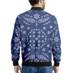 Blue Paisley Bandana Print Men's Bomber Jacket