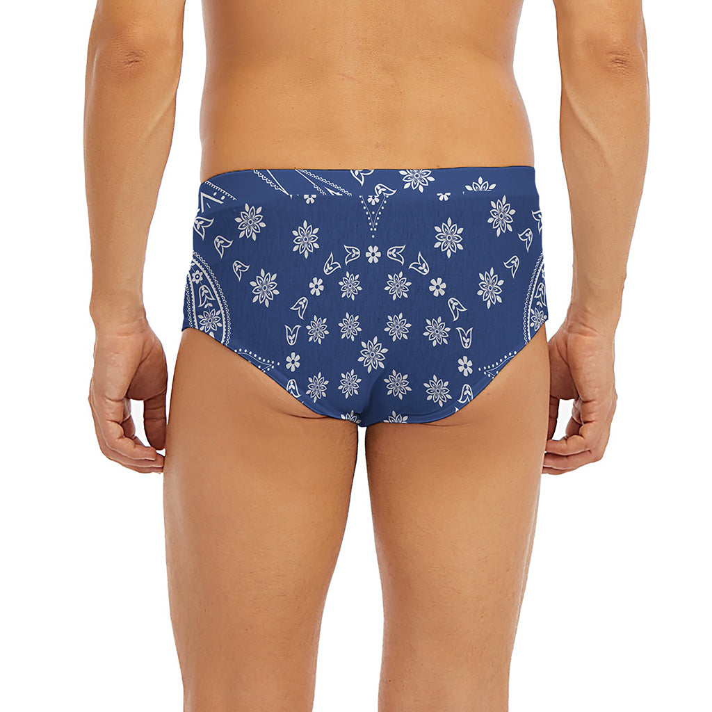 Blue Paisley Bandana Print Men's Briefs