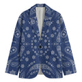 Blue Paisley Bandana Print Men's Cotton Blazer