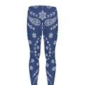 Blue Paisley Bandana Print Men's Leggings