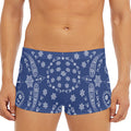 Blue Paisley Bandana Print Men's Short Boxer Briefs