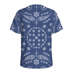 Blue Paisley Bandana Print Men's Sports T-Shirt