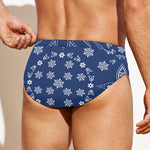 Blue Paisley Bandana Print Men's Swim Briefs