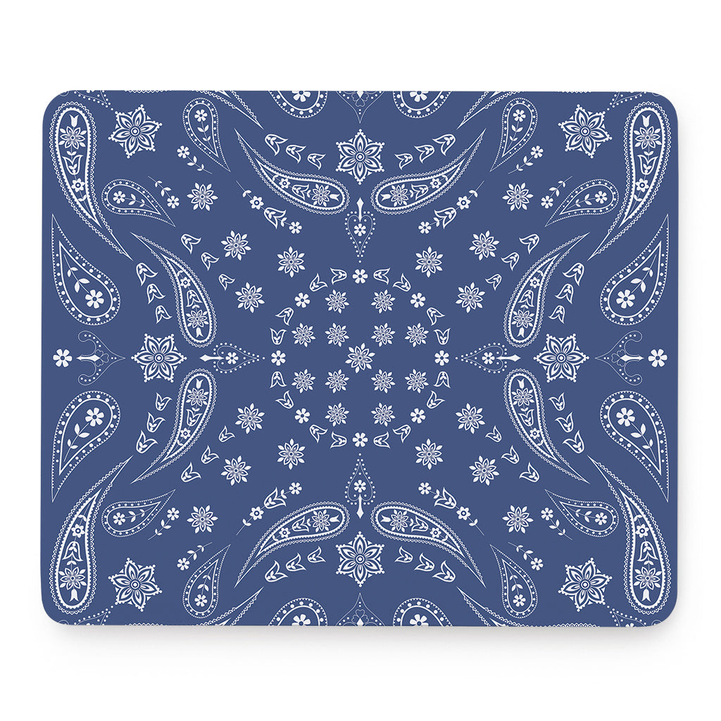 Blue Paisley Bandana Print Mouse Pad