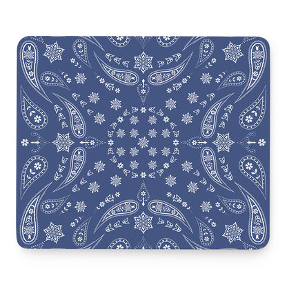 Blue Paisley Bandana Print Mouse Pad
