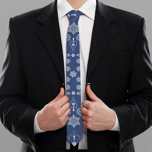 Blue Paisley Bandana Print Necktie