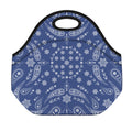 Blue Paisley Bandana Print Neoprene Lunch Bag