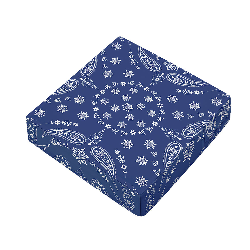 Blue Paisley Bandana Print Outdoor Seat Cushion Cover