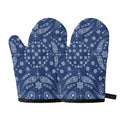 Blue Paisley Bandana Print Oven Mitts
