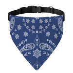 Blue Paisley Bandana Print Over The Collar Dog Bandana