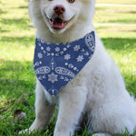 Blue Paisley Bandana Print Over The Collar Dog Bandana