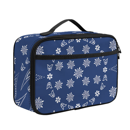 Blue Paisley Bandana Print Portable Lunch Bag