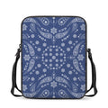 Blue Paisley Bandana Print Rectangular Crossbody Bag