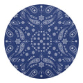 Blue Paisley Bandana Print Round Blanket