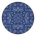 Blue Paisley Bandana Print Round Floor Mat