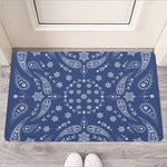 Blue Paisley Bandana Print Rubber Doormat