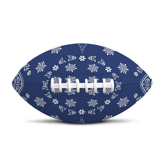 Blue Paisley Bandana Print Rugby Ball