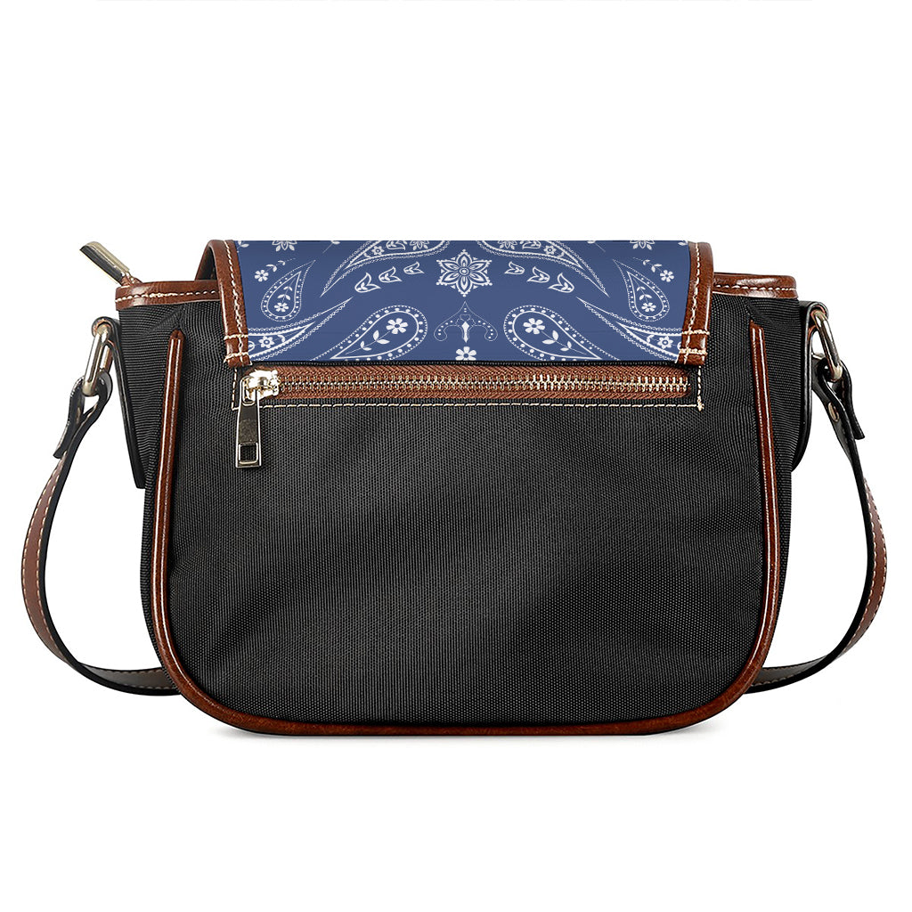 Blue Paisley Bandana Print Saddle Bag