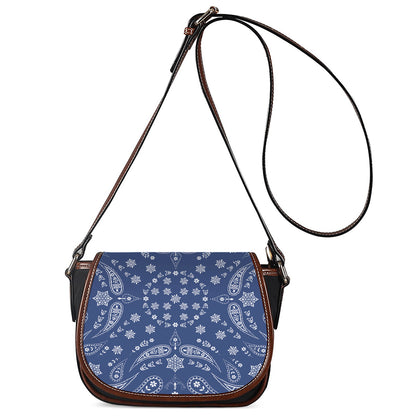 Blue Paisley Bandana Print Saddle Bag