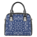 Blue Paisley Bandana Print Shoulder Handbag