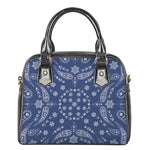 Blue Paisley Bandana Print Shoulder Handbag