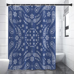 Blue Paisley Bandana Print Shower Curtain