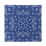 Blue Paisley Bandana Print Silk Bandana