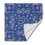 Blue Paisley Bandana Print Silk Bandana