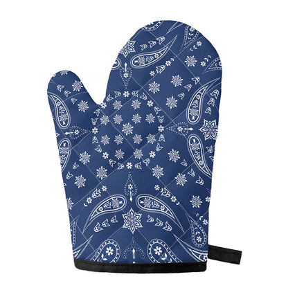 Blue Paisley Bandana Print Single Oven Mitt