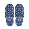 Blue Paisley Bandana Print Slippers