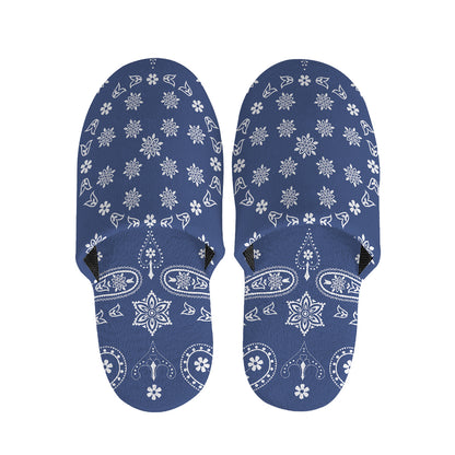 Blue Paisley Bandana Print Slippers