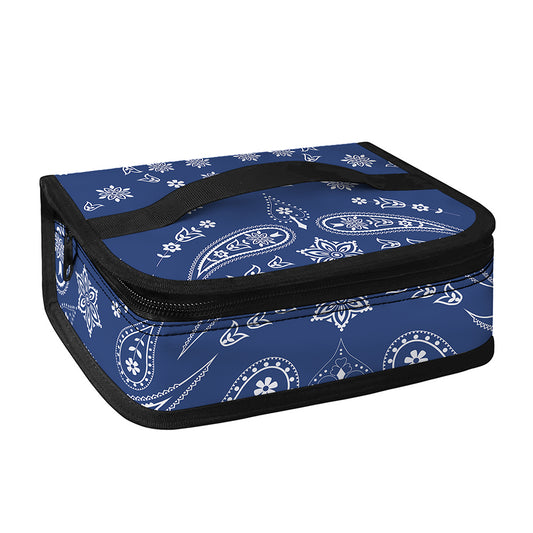 Blue Paisley Bandana Print Small Lunch Bag