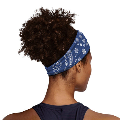 Blue Paisley Bandana Print Sports Headband