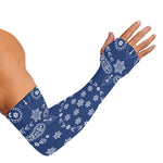 Blue Paisley Bandana Print Sun Protection Arm Sleeves