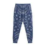 Blue Paisley Bandana Print Sweatpants