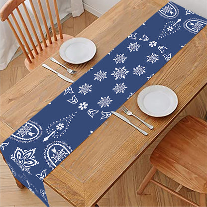 Blue Paisley Bandana Print Table Runner