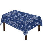 Blue Paisley Bandana Print Tablecloth
