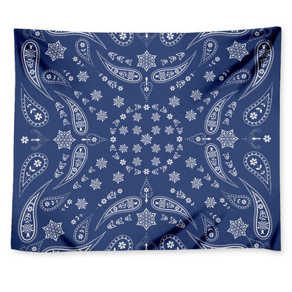 Blue Paisley Bandana Print Tapestry