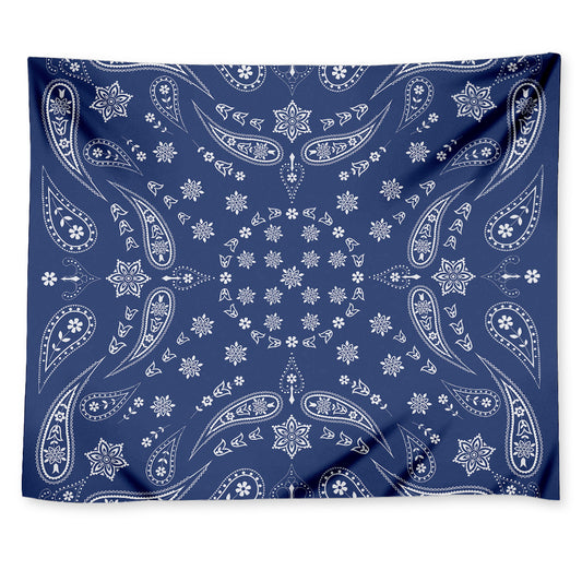 Blue Paisley Bandana Print Tapestry