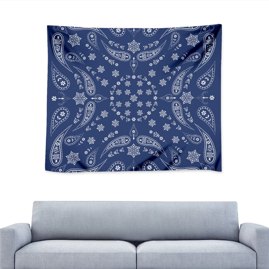 Blue Paisley Bandana Print Tapestry